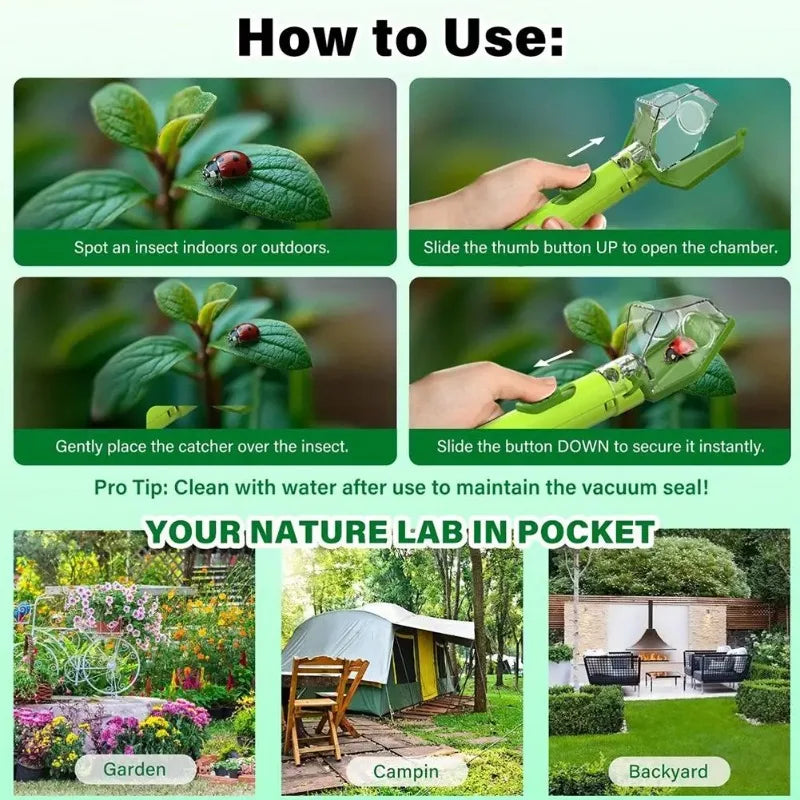 How to use the insect catcher in four steps